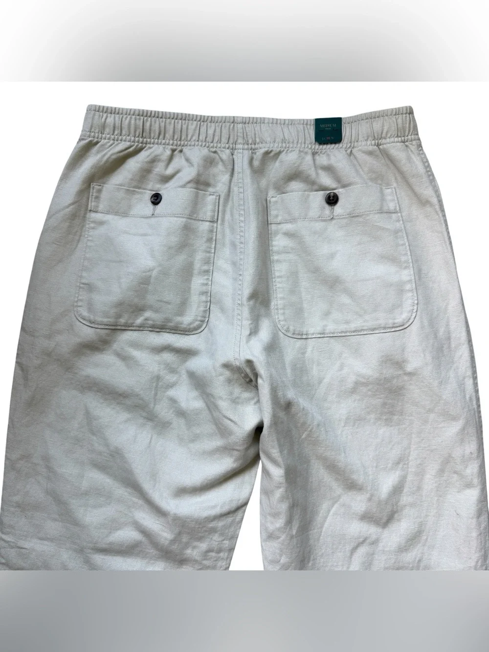 NWT J.Crew Oarsman Linen Cotton Pull On Pant Oatmeal Coastal Quiet Luxury M $118